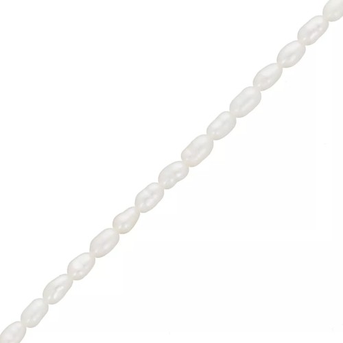 Perlas de agua dulce grano de arroz - 3x2,5 mm - Grado AA Blanco x20