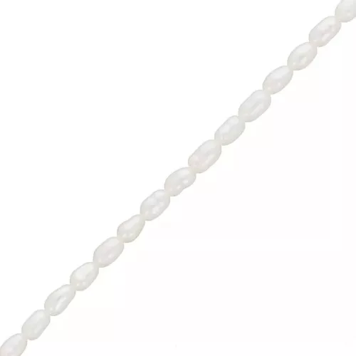 Perlas de agua dulce grano de arroz - 3x2,5 mm - Grado AA Blanco x20