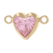 Entrepieza corazón horizontal 9x5,5 mm con CZ - Gold filled (laminado oro) - Rosa|raw }}