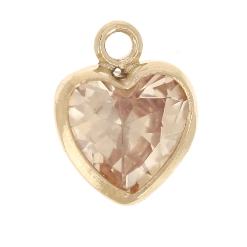 Dije corazón 7x5,5 mm Óxido de circonio - Gold filled (oro laminado) - Champán