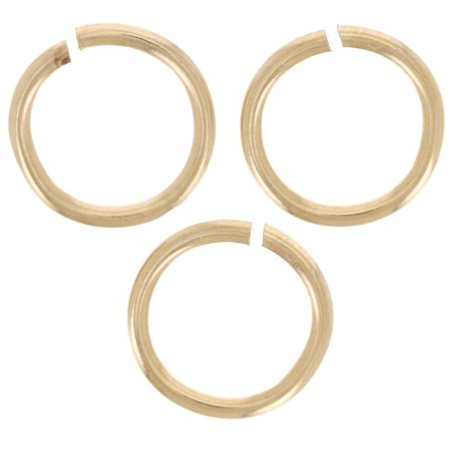 Anillos abiertos 6x0,7 mm - chapados en oro de 3 micras x4