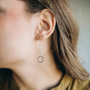 Pendientes círculo Forçat malla 120 mm - Acero inoxidable Dorado x2