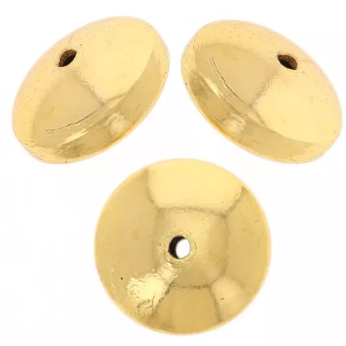 Cuentas redondas aplanadas 12 mm - Dorado x 10g aprox. 5 piezas