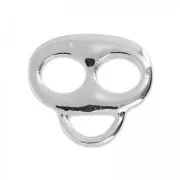 Gancho enganche para dijes para cordón 4 mm rodiado x1