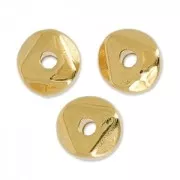 Perlas irregulares nuggets 6 mm plateado dorado rosa x5