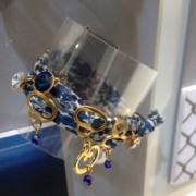 Cuenta pasante engaste 1122 para cordónes 5 mm dorado rosa x1