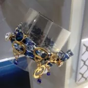 Cuenta pasante engaste 1122 para cordónes 5 mm dorado rosa x1