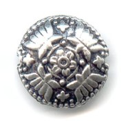 Cuenta metal plateado envejecido 16 mm x1