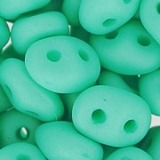 SuperDuo 2,5x5 mm Opaque Green Turquesa Silk Mat x10g