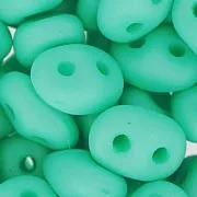 SuperDuo 2,5x5 mm Opaque Green Turquesa Silk Mat x10g