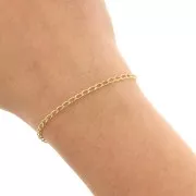 Cadena malla eslabones  plana ovalada 2,5 mm light gold x1m