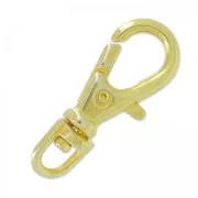 Llavero mosquetón 23 mm dorado con oro fino x1