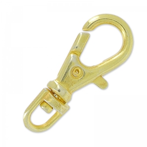 Llavero mosquetón 23 mm dorado con oro fino x1