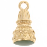 Colgante étnico 28x13 mm con resina epoxi - Dorado con oro fino - Verde oscuro x1|raw }}