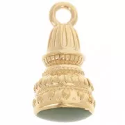 Verde oscuro - Colgante étnico 28x13 mm con resina epoxi - Dorado con oro fino - Verde oscuro x1 Colgante étnico 28x13 mm con resina epoxi - Dorado con oro fino - Verde oscuro x1