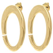 Ganchos pendientes ovalados martillados 32x19 mm - Dorado con oro fino x2|raw }}