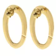 Ganchos pendientes ovalados martillados 32x19 mm - Dorado con oro fino x2