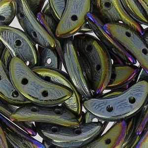 Czechmates Crescent 2 agujeros 3 x 10 mm Brown Iris x5g