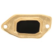 Entrepieza irregular 22x11 mm resina epoxi efecto vidriera Dorado con oro fino - Negro