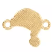 Entrepieza para bonete de Navidad 16,5x12 mm resina epoxi - Dorado con oro fino - Purpurina roja