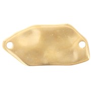 Entrepieza irregular 22x11 mm resina epoxi efecto vidriera Dorado con oro fino - Azul