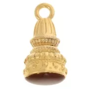 Marrón - Colgante étnico 28x13 mm con resina epoxi - Dorado con oro fino - Marrón x1 Colgante étnico 28x13 mm con resina epoxi - Dorado con oro fino - Marrón x1