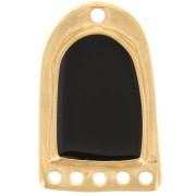 Colgante candelabro 27x17 mm resina epoxi efecto vidriera - Dorado con oro fino - Negro|raw }}