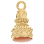 Colgante étnico 28x13 mm con resina epoxi - Dorado con oro fino - Topacio x1|raw }}