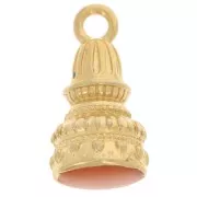 Topaz - Colgante étnico 28x13 mm con resina epoxi - Dorado con oro fino - Topacio x1 Colgante étnico 28x13 mm con resina epoxi - Dorado con oro fino - Topacio x1