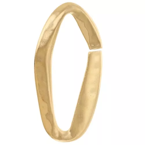 Entrepieza ovalada irregular martillada 35,5x17,5 mm - Dorado con oro fino x1