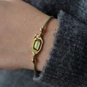 Entrepieza irregular 22x11mm resina epoxi efecto vidriera Dorado con oro fino - Topacio