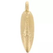 Colgante puñal trabajado 23x6 mm - Dorado con oro fino x1
