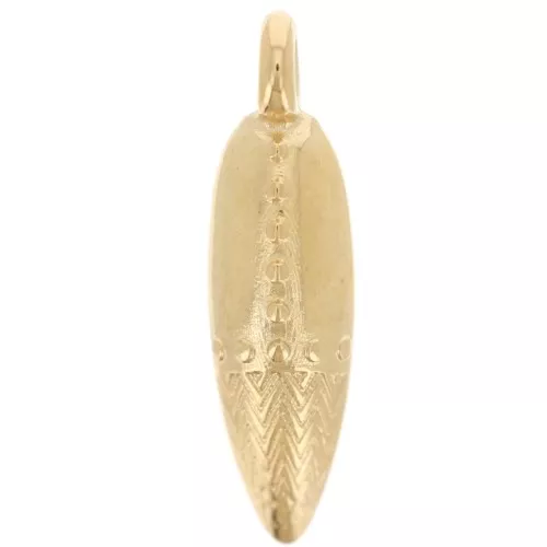 Colgante puñal trabajado 23x6 mm - Dorado con oro fino x1