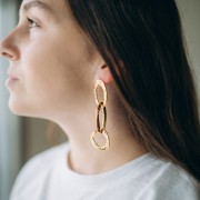 Entrepieza irregular martillada 26x25,5 mm - Dorado con oro fino x1