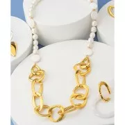 Entrepieza irregular martillada 26x25,5 mm - Dorado con oro fino x1