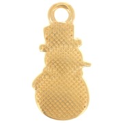 Dije Muñeco de nieve 18x9 mm con resina epoxi - Dorado con oro fino - Blanco x1