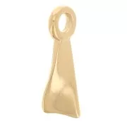 Dije rectángulo efecto trenzado 12x4 mm - Dorado con oro fino x5