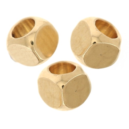 Cuentas cubo redondeadas 2,5 mm - Dorado x15