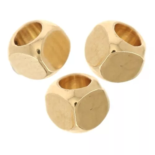 Cuentas cubo redondeadas 2,5 mm - Dorado x15