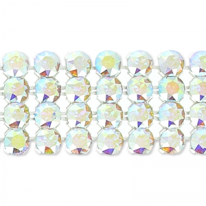 Swarovski Malla de Cristal 40001 4 filas 11 mm Cristal AB x5cm