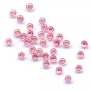 Cuentas de Rocalla Preciosa 11/0 de 2 mm - Crystal AB con interior rosa, 20 g