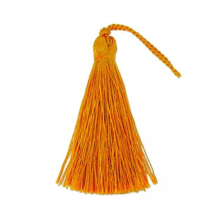 Pompón imitación de seda 70 mm Naranja x1