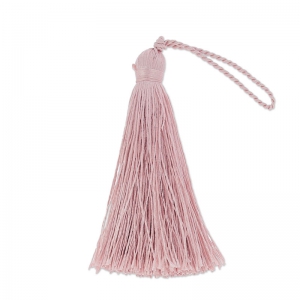 Pompón imitación de seda 70 mm Rosa antiguo x1