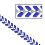 Cadena en espiga de resina epoxi 6,3 mm Plateado azul x 20cm