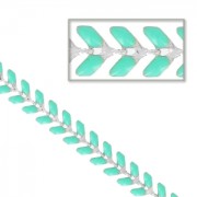 Cadena en espiga de resina epoxi 6,3 mm Plateado menta x 20cm
