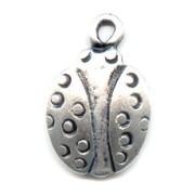 Dijes mariquitas 16 mm plateado antiguo x5|raw }}