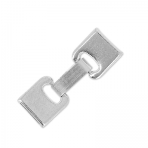 Cierre gancho para cordón plano 10 mm Chapado Plateado envejecido x1