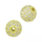 Redonda con strass 8 mm dorado/Crystal x1