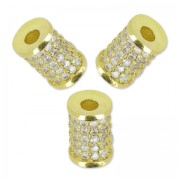 Tubo con strass 9x6 mm doré/Crystal x1|raw }}