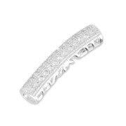 Tubo con strass y calado  27x6 mm rodiado/Crystal x1|raw }}